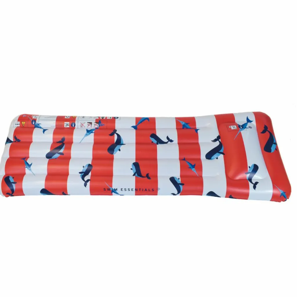 Hot Matelas aquatique Baleine rouge et blanc Bouée