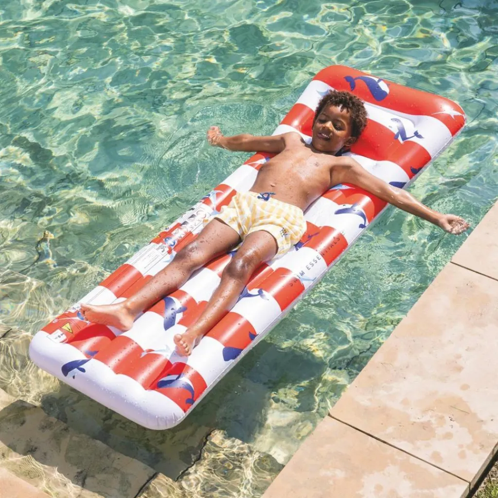 Hot Matelas aquatique Baleine rouge et blanc Bouée