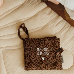 Clearance Mini album photo Gaze Léopard Marron (personnalisable) Album Photo Tissu