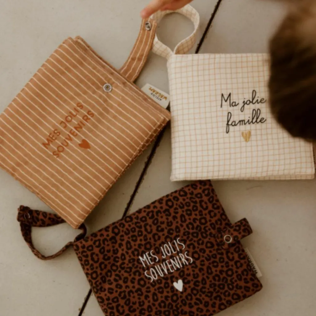 Sale Mini album photo Gaze Petits Carreaux (personnalisable) Album Photo Tissu