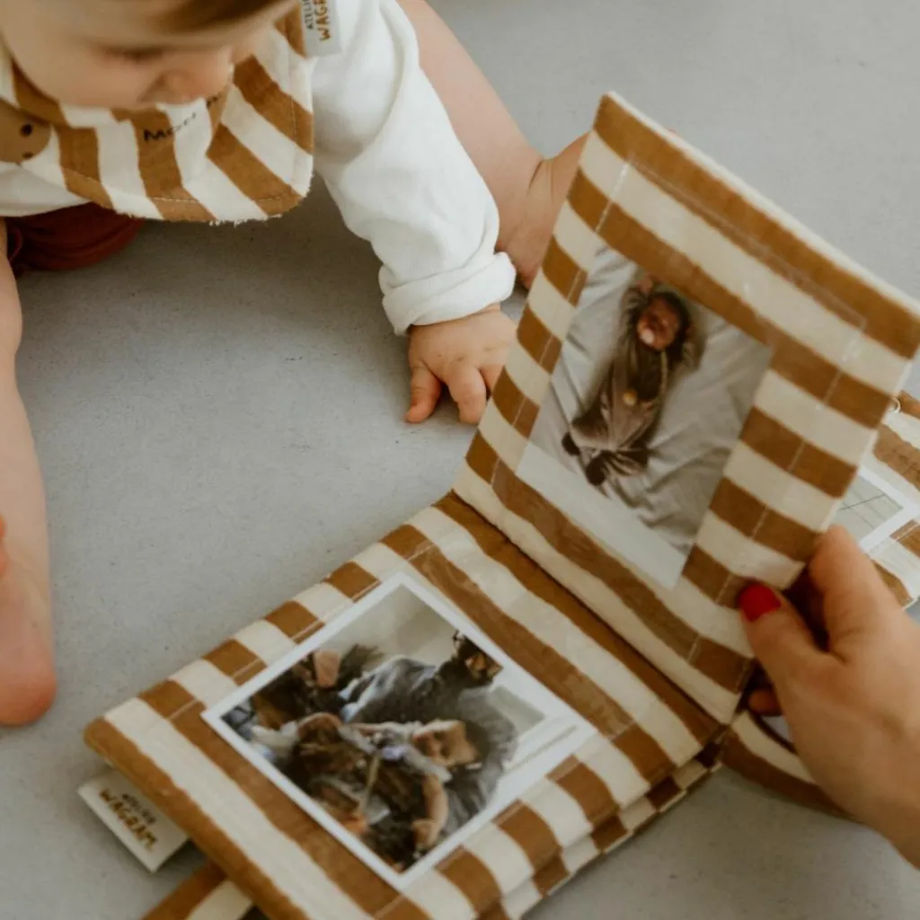 Outlet Mini album photo Rayures Larges (personnalisable) Album Photo Tissu