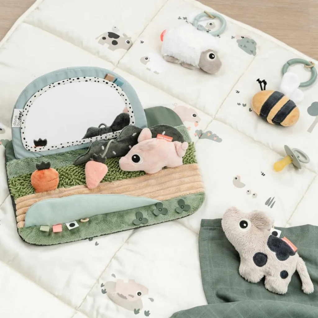 Sale Miroir d'éveil Tummy time Tiny farm Multicolore Peluche D'Activités