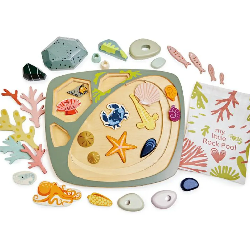 Mon petit étang avec rochers en bois Jouet À Encastrer