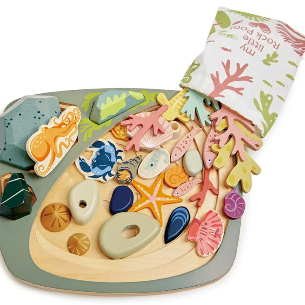 Mon petit étang avec rochers en bois Jouet À Encastrer