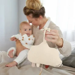 Clearance Nuage musical Little Universe tricoté beige-rose poudré Peluche Musicale