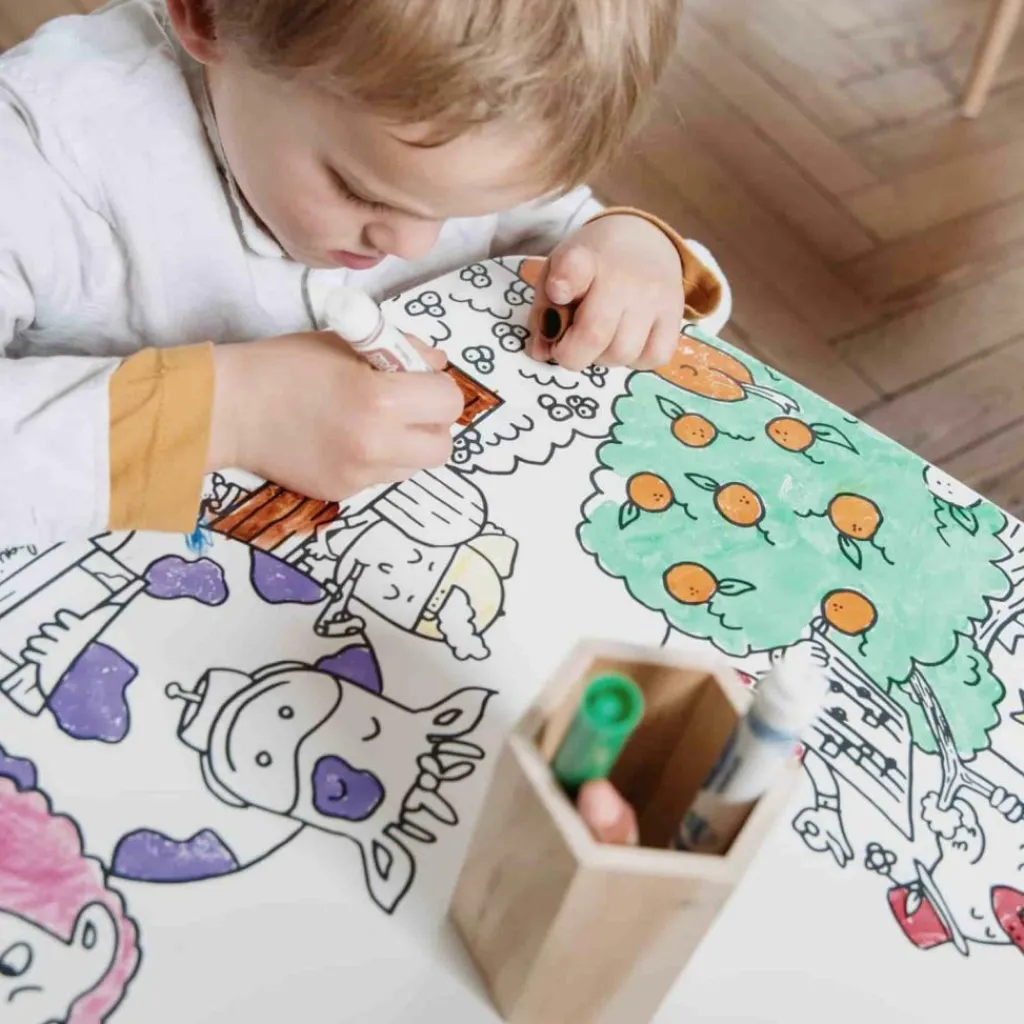 Outlet Pack 1 Coloritable + 2 Chaises Ferme Dessin Et Peinture