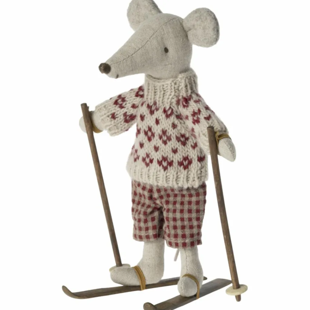 Discount Paire de ski et bâtons Maman et Papa souris Accessoires Pour Univers De Jeu