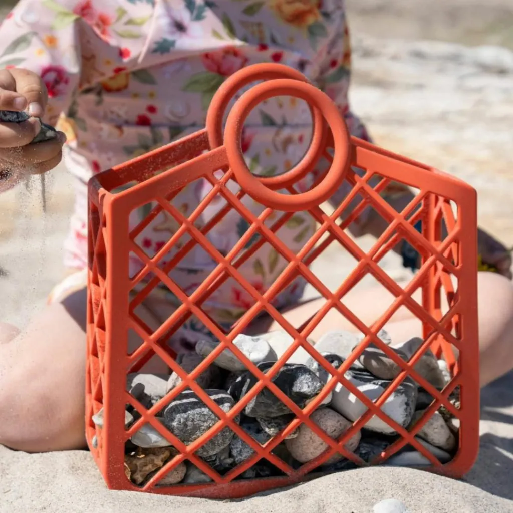 Outlet Panier de plage en silicone Rouge Corail Jouet De Plage / Piscine