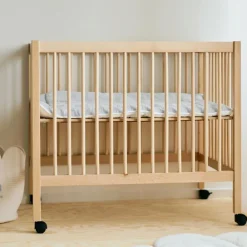 Sale Parc 97 hêtre naturel avec roues (75 x 95 cm) Parc Bébé Et Accessoires