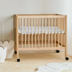 Sale Parc 97 hêtre naturel avec roues (75 x 95 cm) Parc Bébé Et Accessoires