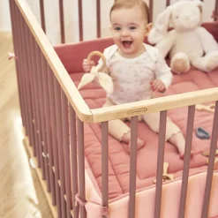 Sale Parc pliant carré en bois Gaby hybride vieux rose Parc Bébé Et Accessoires