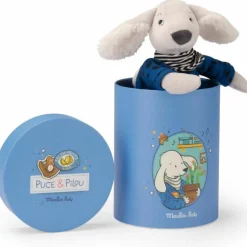Peluche chien Pilou bleu Puce et Pilou (30 cm) Peluche Moyenne (20-59 Cm)
