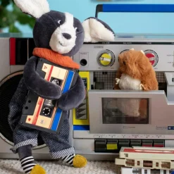 Peluche chien Puce bleu Puce et Pilou (26 cm) Peluche Moyenne (20-59 Cm)