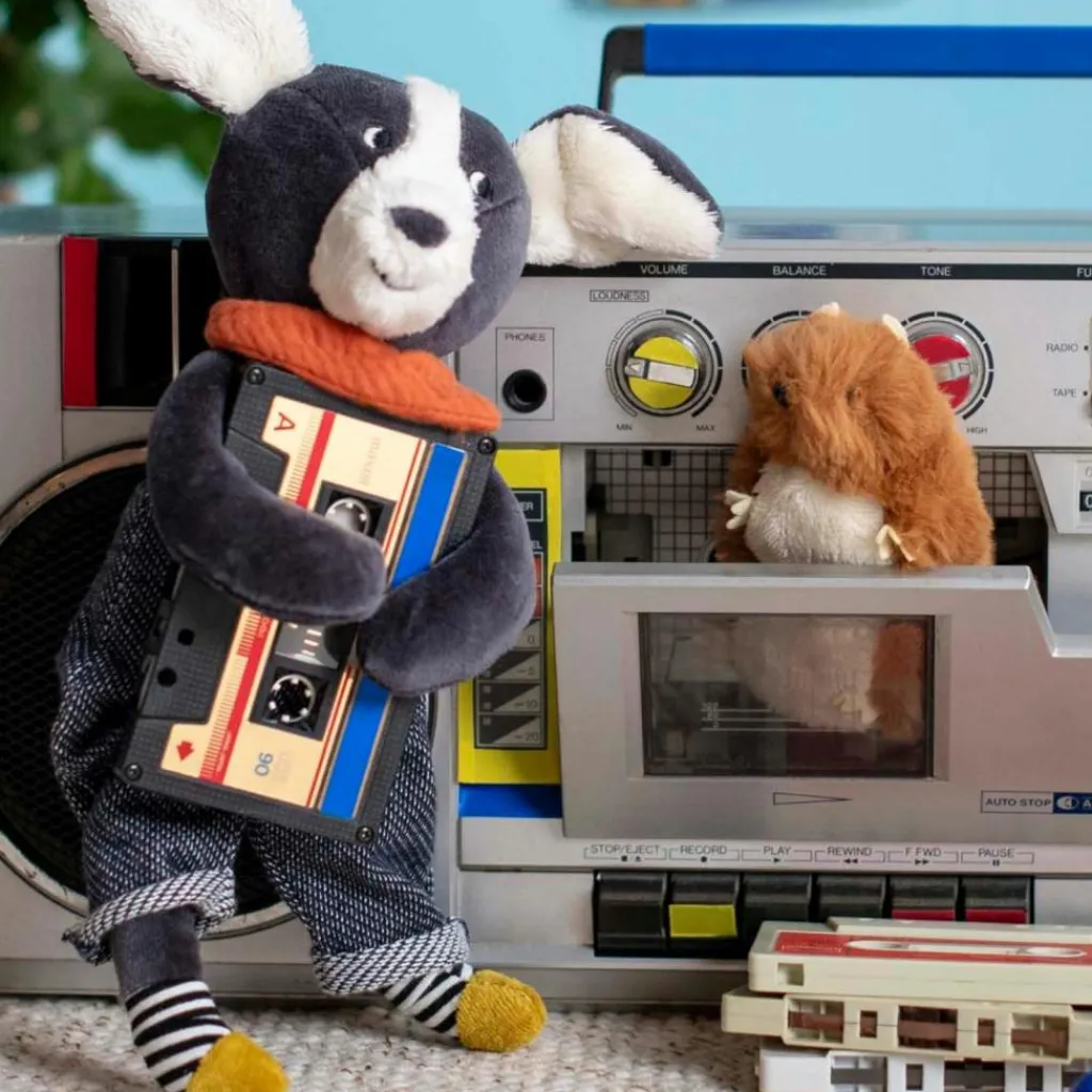 Peluche chien Puce bleu Puce et Pilou (26 cm) Peluche Moyenne (20-59 Cm)