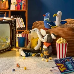 Peluche chien Puce bleu Puce et Pilou (26 cm) Peluche Moyenne (20-59 Cm)