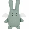 Sale Peluche en coton bio ange lapin vert d'eau + pochette en coton (20 cm) Peluche Moyenne (20-59 Cm)