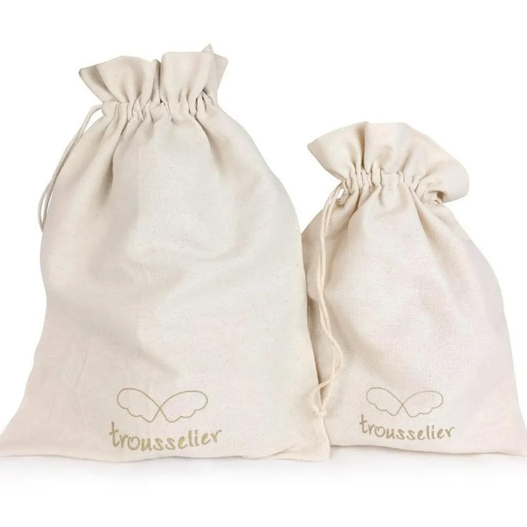 Sale Peluche en coton bio ange lapin vert d'eau + pochette en coton (20 cm) Peluche Moyenne (20-59 Cm)