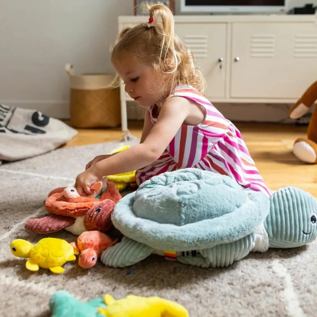 Outlet Peluche géante Les Ptipotos Sauvenou maman-bébé tortue menthe (49 cm) Peluche Moyenne (20-59 Cm)