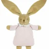 Hot Peluche hochet lapin nid d'ange en coton bio rose poudré (20 cm) Peluche Moyenne (20-59 Cm)