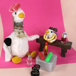 Discount Peluche Jébongou maman et bébé Les Ptipotos Blanc (36 cm) Peluche Moyenne (20-59 Cm)