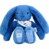 Hot Peluche Lapin Fleurette Bleu (25 cm) Peluche Moyenne (20-59 Cm)