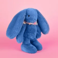 Hot Peluche Lapin Fleurette Bleu (25 cm) Peluche Moyenne (20-59 Cm)