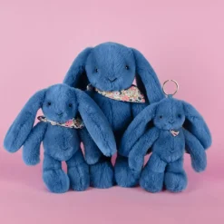 Hot Peluche Lapin Fleurette Bleu (25 cm) Peluche Moyenne (20-59 Cm)