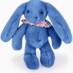Hot Peluche Lapin Fleurette Bleu (25 cm) Peluche Moyenne (20-59 Cm)