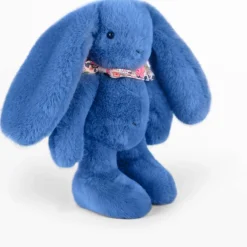 Hot Peluche Lapin Fleurette Bleu (25 cm) Peluche Moyenne (20-59 Cm)