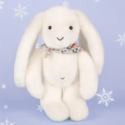 Peluche Lapin Fleurette Blanc (25 cm) Peluche Moyenne (20-59 Cm)