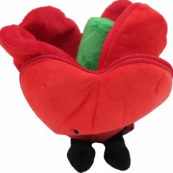 Clearance Peluche Les Flipetz Cœur et Fleur Rouge Coquelicot Petite Peluche (< 20 Cm)