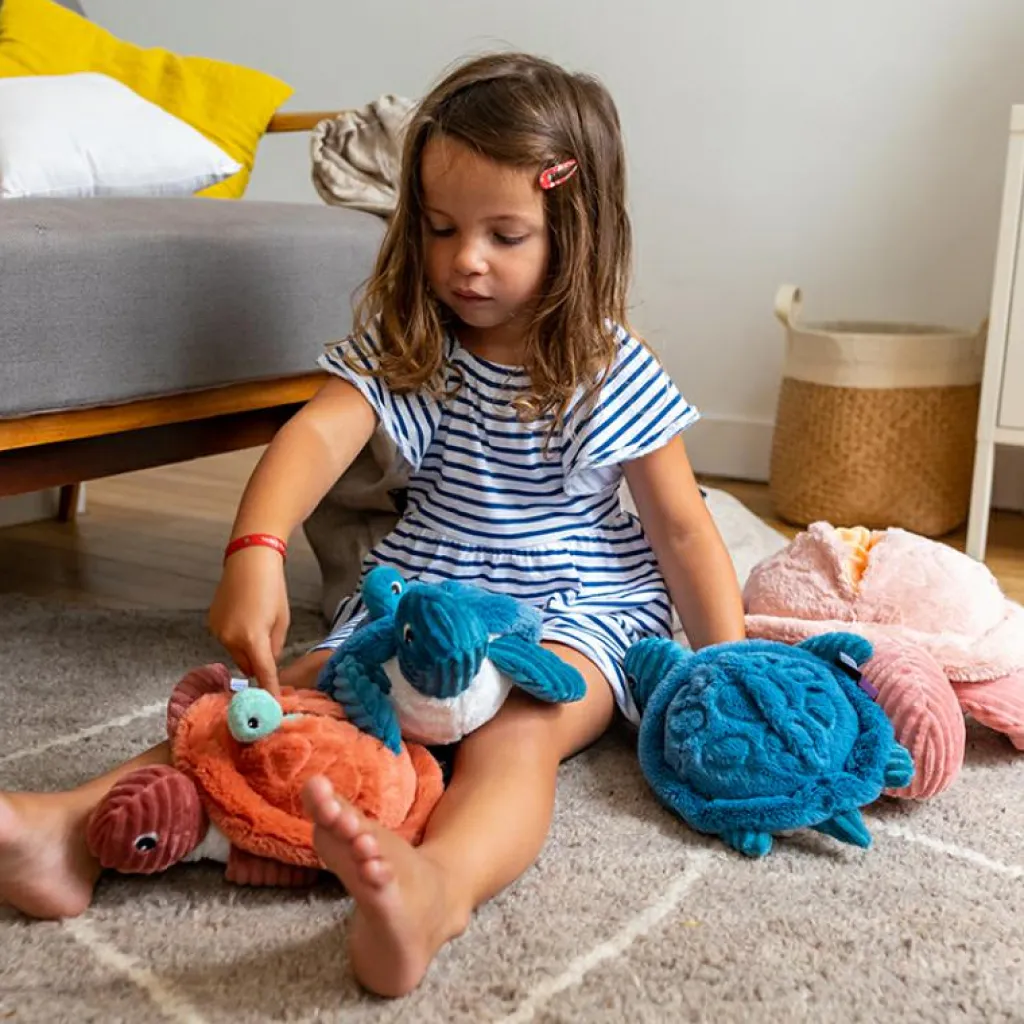 Clearance Peluche Les Ptipotos Sauvenou maman et bébé tortue bleu (29 cm) Peluche Moyenne (20-59 Cm)