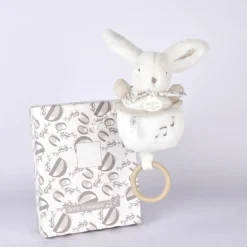 Hot Peluche musicale Lapin Doudou blanc (20 cm) Peluche Musicale