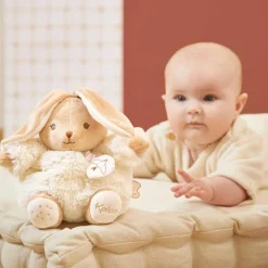 Hot Peluche musicale Patapouf Lapin crème (17 cm) Peluche Musicale