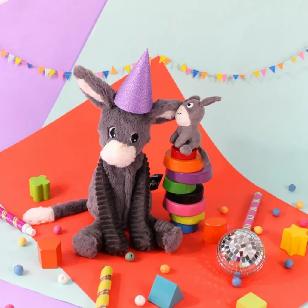 Best Peluche Poitou maman et bébé Les Ptipotos Gris (35 cm) Peluche Moyenne (20-59 Cm)