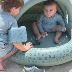 Piscine enfant avec auvent Léopard vert (100 cm) Enfant Piscine Enfant