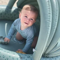 Piscine enfant avec auvent Léopard vert (100 cm) Enfant Piscine Enfant