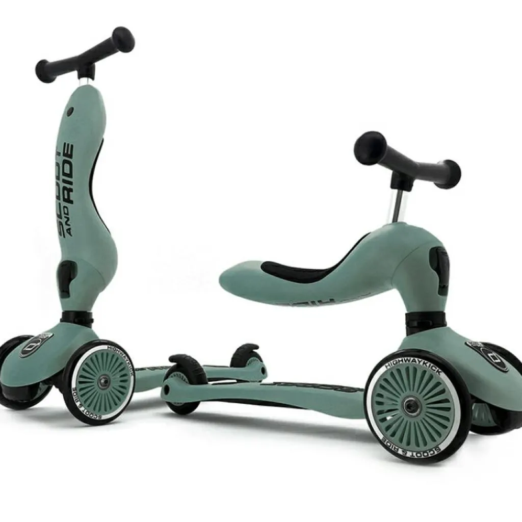 Outlet Porteur évolutif en trottinette Highwaykick 1 vert forêt - Reconditionné Porteur Évolutif En Trottinette