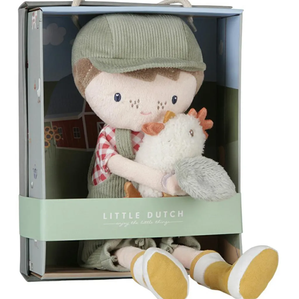 Clearance Poupée Jim ferme avec poule (35 cm) Poupée / Poupon
