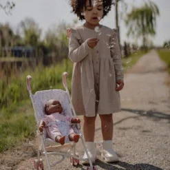 Hot Poussette pour poupée en métal rose Poussette Pour Poupée