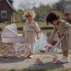 Hot Poussette pour poupée en métal rose Poussette Pour Poupée