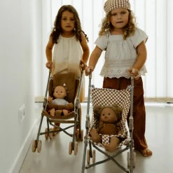 New Poussette pour poupée Gaze Damier (personnalisable) Poussette Pour Poupée