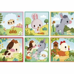 Sale Puzzle cubes en bois Animaux de la Ferme Puzzle