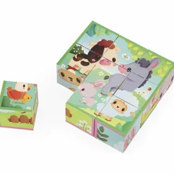 Sale Puzzle cubes en bois Animaux de la Ferme Puzzle