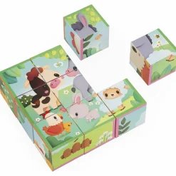 Sale Puzzle cubes en bois Animaux de la Ferme Puzzle