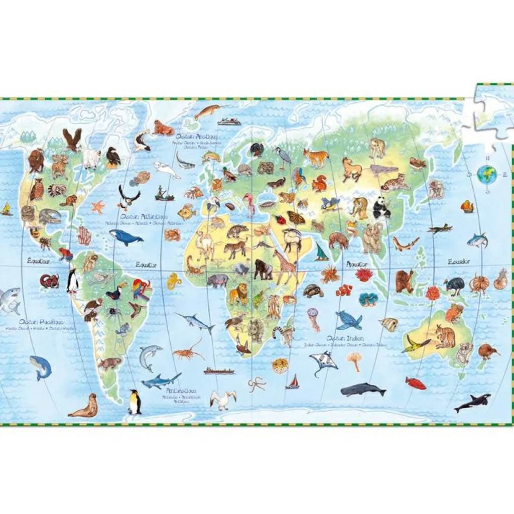 Hot Puzzle d'observation avec livret Les animaux du monde (100 pièces) Puzzle