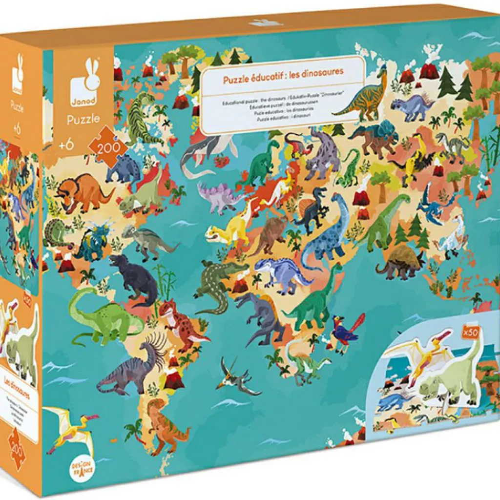 Puzzle éducatif géant Les dinosaures (200 pièces) Puzzle