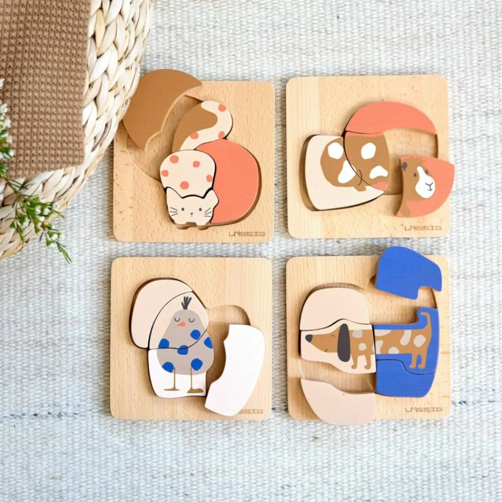 Outlet Puzzle en bois 2 pièces Little Mateys Chat-Cochon d'Inde Puzzle