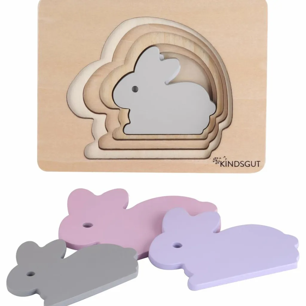 New Puzzle en bois Lapin (6 pièces) Puzzle