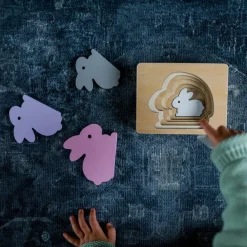 New Puzzle en bois Lapin (6 pièces) Puzzle